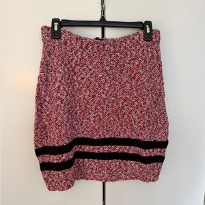 Rag & Bone Red and Black Textured Sweater Mini Skirt